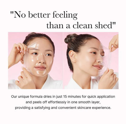 Two women applying a skincare product with text about its quick application and convenient experience.