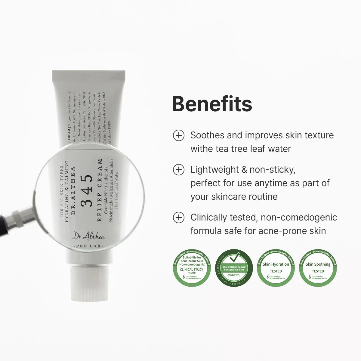 Dr. Althea skincare cream with benefits listed on a white background