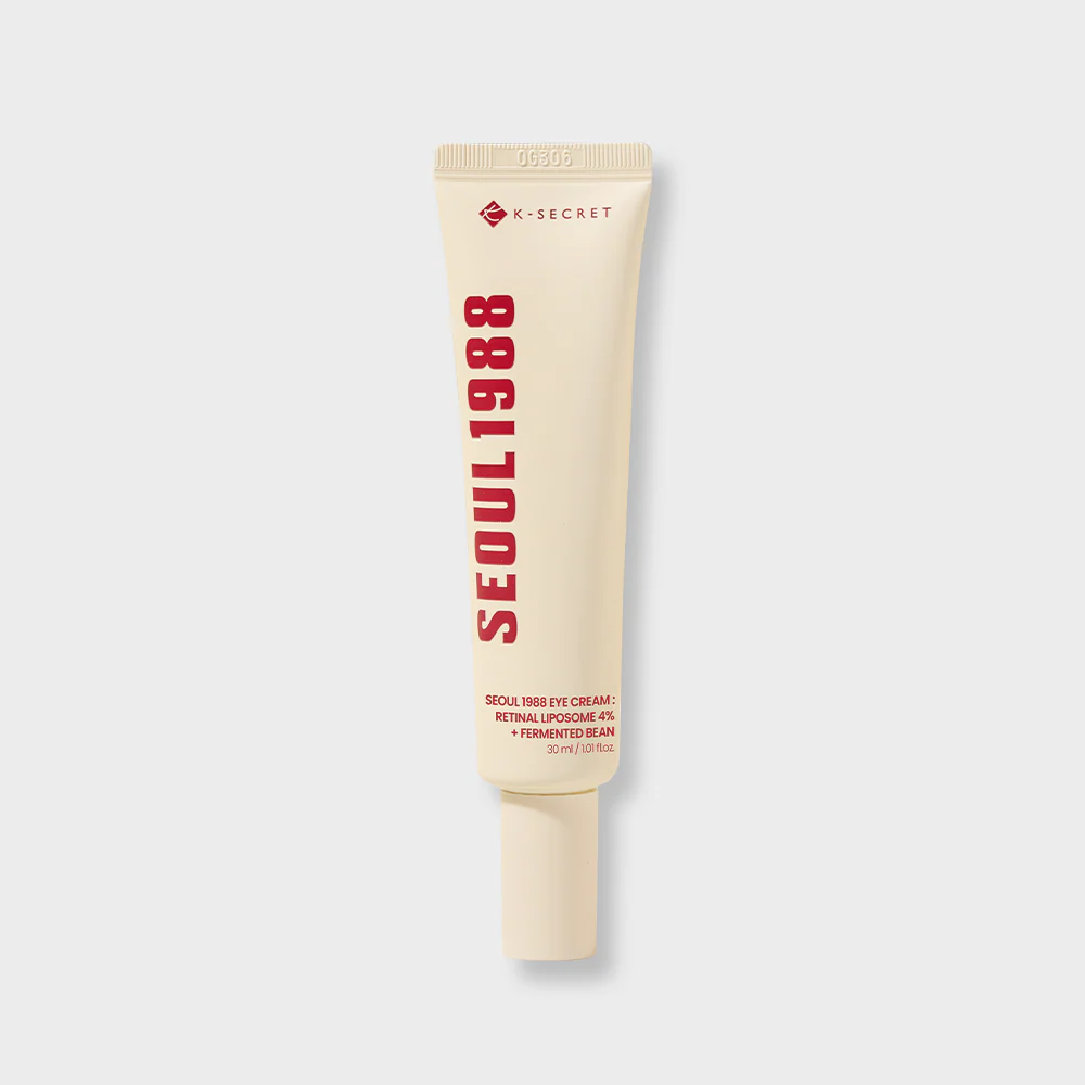 Skincare tube labeled 'Seoul 1988' on a light gray background