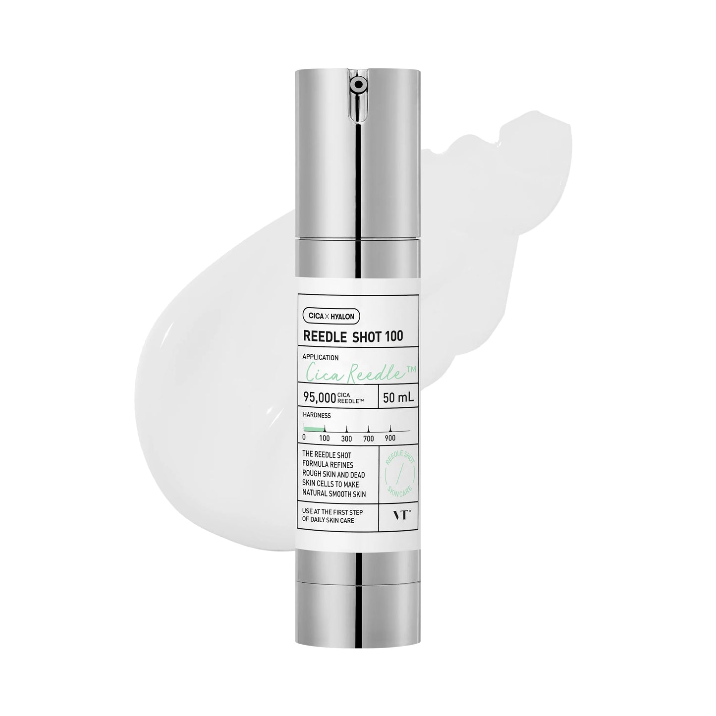 Skincare serum bottle with dropper on a white background