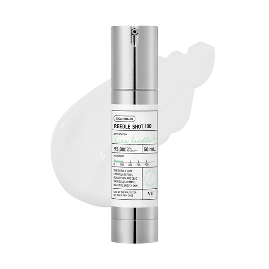 Skincare serum bottle with dropper on a white background