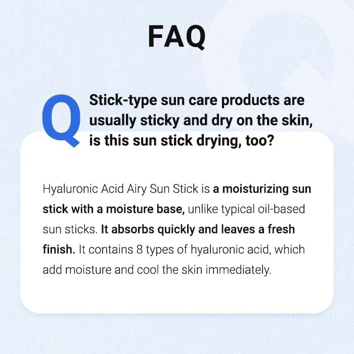 ISNTREE - Hyaluronic Acid Airy Sun Stick, SPF50+ PA++++